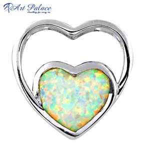 925 Sterling <b>Silver</b> High-Class Pendant Beautiful Hip-hop Religious Style Heart Shape Inlay Featuring Pearl Diamond Gemstone - Product Image 2