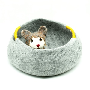 Nhà Cho Thú Cưng Hình Dạng Giỏ Độc Đáo Hiện Đại Nhà Cho Mèo Tự Nhiên Thiết Kế Độc Đáo Được Làm Bằng Len New Zealand Nguyên Chất Thân Thiện Với Môi Trường - Product Image 5