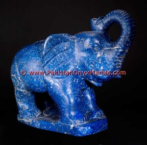 Escultura de Elefante Tallada en Piedra Natural de Lapislázuli, Figuras de Animales en Lapislázuli - Product Image 4