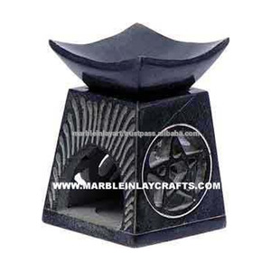 เตาเผาน้ำมันหอมระเหยหินสบู่ดำ กลิ่นหอมสวยงาม ทำด้วยมือ - Product Image 1