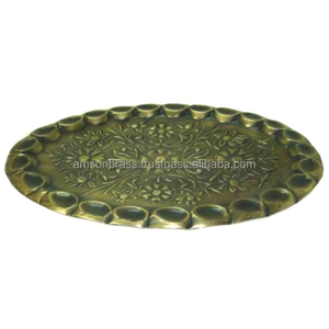 Placa de cargador antigua negra, mesa de comedor, placa de cargador usada, platos de diseño moderno, platos decorativos de mesa - Product Image 2