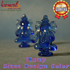 Royal Blue Small <b>Glass</b> Ganesha Crystal Ganesha - Product Image 2