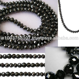 Collar de cuentas facetadas de diamantes negros naturales de 15 pulgadas 16,02 Ct Diamantes sueltos de excelente corte - Product Image 2