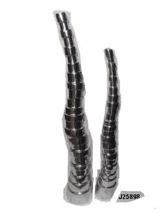 แจกันดอกไม้อลูมิเนียมหล่อจากรีไซเคิลแจกันในกระจกสไตล์บล็อกขัดเงาของตกแต่งบ้านแจกันโลหะทรงสูงแจกันโลหะสำหรับตกแต่ง - Product Image 2