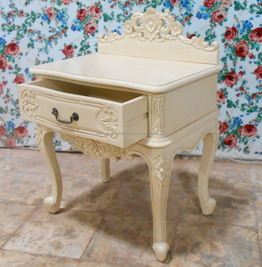 Meubles peints indonésien blanc, meuble de table, chambre à coucher française - Product Image 3