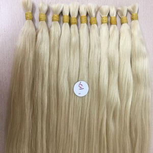 100% Humain Vietnamien Remy Extensions De Cheveux Double Dessiné 613 Vague Droite Blonde 32 Pouces Perruque Longueur Matière Première Cheveux En Vrac - Product Image 2
