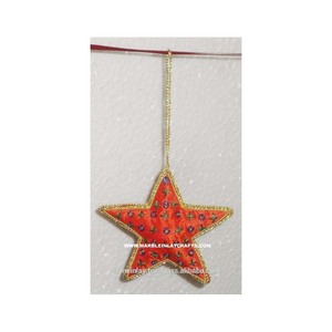 Zari Embroidery Beaded Star Hanging Ornament - Product Image 1
