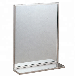 <b>Stainless</b> <b>Steel</b> Frame Mirror With <b>Shelf</b> - Product Image 1