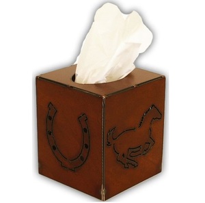 New Design Decorative Metal Sheet Lase Etching Horse Design Square <b>Tissue</b> <b>Box</b> <b>Cover</b> - Product Image 1