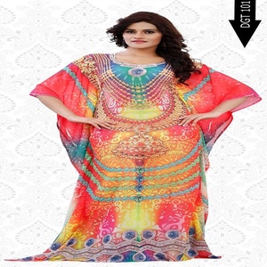 Custom Made Printed Dubai Women Maxi <b>Kaftan</b> - Product Image 3