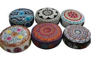 2022 nouveautés personnalisé coton sol Pouf pouf pouf indien concepteur à la main décoratif Pouf Durable bambou Jute matériel - Product Image 1