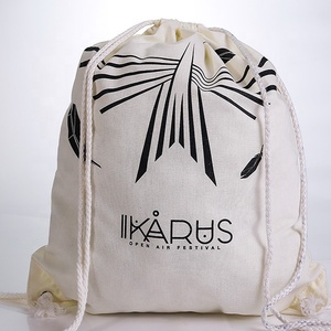 Bolsa de polvo con cordón de lona de algodón reciclable con cubierta de tela reutilizable con logotipo personalizado - Product Image 2