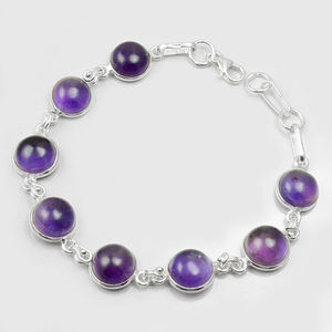 Bracelet magnifique en argent Sterling 925, pierre précieuse d'améthyste africaine, manchette - Product Image 2