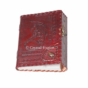Diario de cuero hecho a mano con estampado de dragón | Diario de cuero - Product Image 1