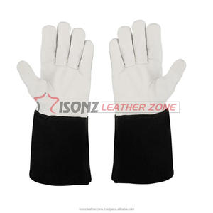 Premium Quality White Calf Tig <b>MIg</b> Welding Gloves With Suede Black Cuff Custom Size Protective Anti-Heat for Argon Steel <b>Welders</b> - Product Image 3