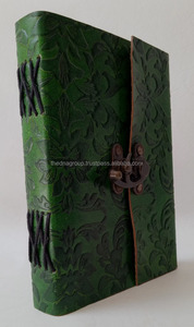 Grand Journal en Cuir Vert Attrayant Motif de Fleur de Jardin en Relief Cahier de Fermeture à Verrouillage Sécurisé à Couverture Thermique - Product Image 2