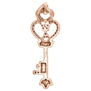 Fancy Key to Heart Diamond Hiphop Colgante unisex Rose Gold Real Diamond Jewelry Collares colgantes naturales Hip Hop Colgante hiphop - Product Image 2