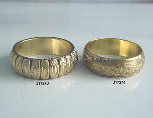 Bracelets en laiton poli à motifs ovales et motifs floraux, bijoux en laiton pour hommes et femmes - Product Image 3