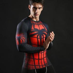 Jitsu <b>Rash</b> <b>Guard</b> for Men Gentle & Strong - Long Sleeve - <b>BJJ</b> Gym Crossfit MMA Training Fitness Spider Man - Product Image 3