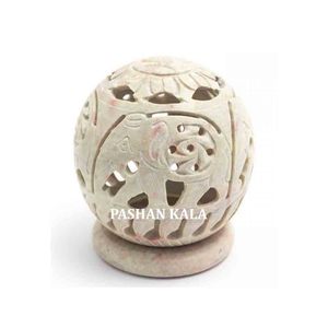 Lampe à bougie en pierre ollaire naturelle de haute qualité indienne faite à la main pour la décoration intérieure et le fournisseur de cadeaux d'affaires - Product Image 1