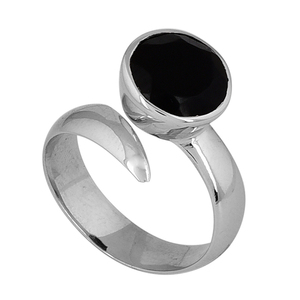 10mm Noir Onyx Pierres Précieuses Lunette Bague En Argent Sterling 925 Classique Plaqué Argent Meilleur Unique Unisexe Bague De Mariage - Product Image 2