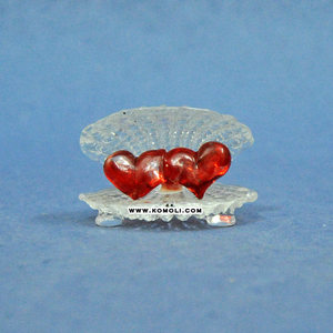 Figurine d'amour décorative d'ornement de coeurs en verre jumeaux rouges pour des cadeaux de mariage, un décor romantique, un anniversaire ou un affichage de valentines - Product Image 5