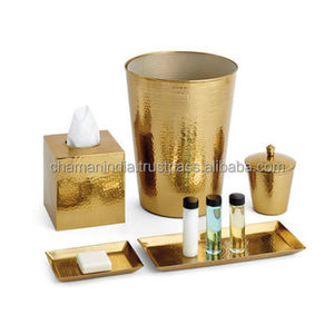 Juego de baño de oro brillante martillado - Product Image 1
