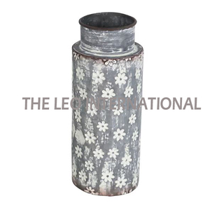 แจกันเหล็กทรงกลมพิมพ์ลายดอกไม้หรูหราตกแต่งสวนดอกไม้สไตล์แฟนซี - Product Image 1