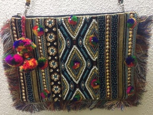 Bolso de mensajero bohemio de lona duradera para mujer, bolso de mano bordado con cuentas para fiesta de noche, bolso de hombro afgano indio para boda - Product Image 3