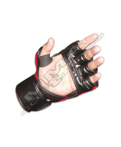 Gants de MMA noirs sur mesure en gros, logo personnalisé, cuir PU, sans doigts, gants d'entraînement pour la cage, protège-dents, costumes de MMA - Product Image 3