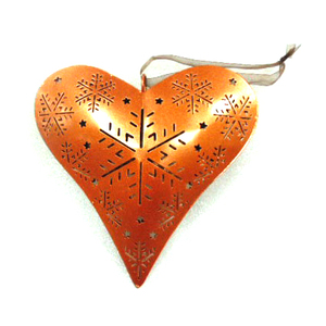 ไฟชารูปหัวใจสีเงินประดับตกแต่งคริสต์มาสแบบแขวนโลหะ DC - Product Image 3