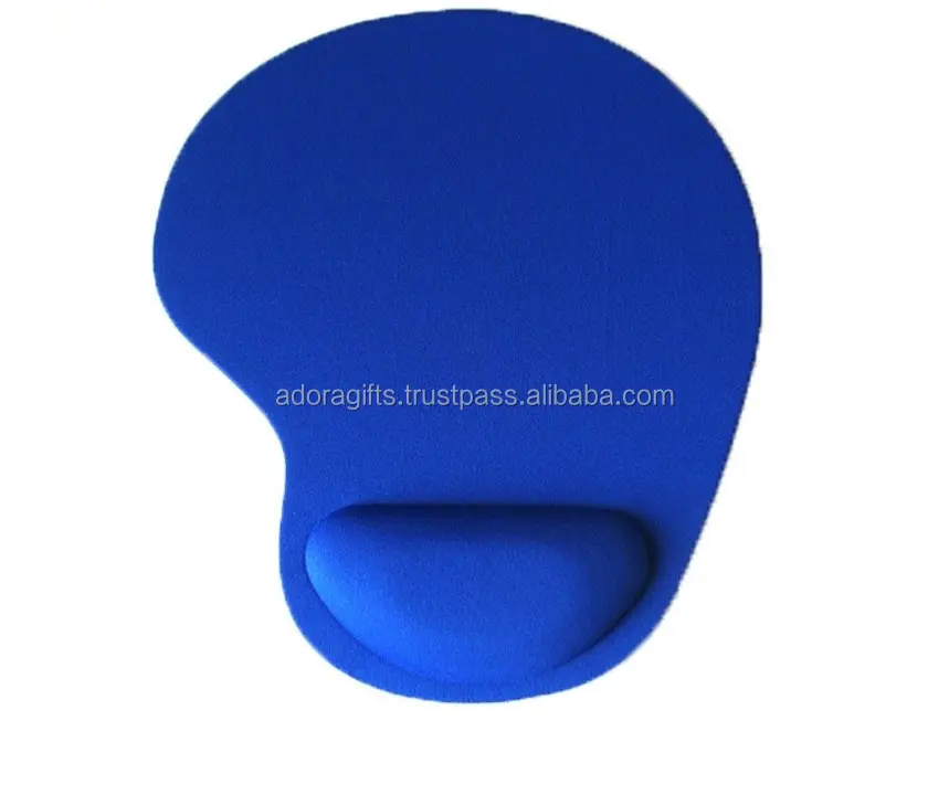 Dark blue pu leather gaming mouse pad with wrist rest support