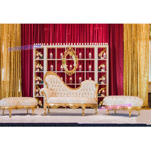 Escenario de boda con tema occidental, decoración de escenario de boda asiática moderna, configuración de escenario de recepción magnífica, configuración de decoración de boda de Australia - Product Image 1