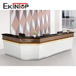 office furniture office counter design glass top reception desk