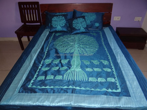 Funda de cama Blue Silk Sari Tree Of Life - Product Image 2