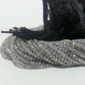 Labradorite grise naturelle de 2mm à facettes Rondelle de perles de pierres précieuses Strand String Fournisseur en vrac Bijoux en pierre véritable Tendance Qualité AAA - Product Image 1
