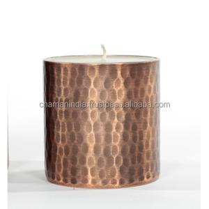 Jarra de vela de cobre de Metal martillado antiguo de cobre - Product Image 1