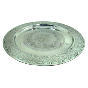 Platos de servicio de nuevo diseño de excelente calidad para eventos y festivales utiliza vajilla de plato de cargador pulido de níquel metálico - Product Image 4