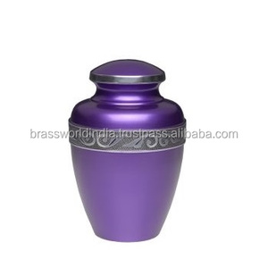 Urna funeraria Azul zafiro de Brassworld India, urna de cremación de Metal de estilo americano para adultos, suministros funerarios de Metal de latón - Product Image 1