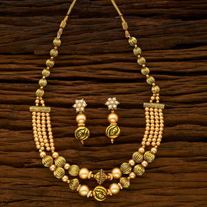 Collier Mala en perles plaqué or - 14520 - Product Image 1