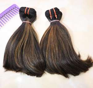 Op. uality-Extensión de aire de fábrica de cabello de Vietnam, color piano en color sólido 07 sedoso y liso, 100% H - Product Image 3