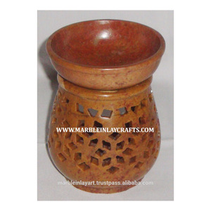Quemador de aceite aromático decorativo para el hogar de piedra de jabón - Product Image 1