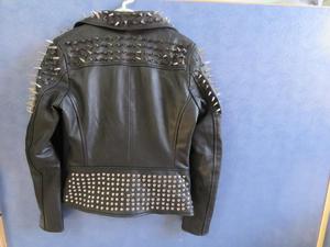 GLORIOUS STREET-chaqueta de cuero auténtico con remaches para mujer, chaqueta a la moda, de piel de oveja auténtica - Product Image 6