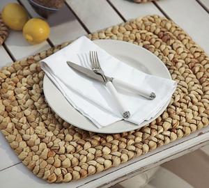 Mantel Individual de jacinto de agua natural hecho a mano, venta al por mayor, barato, 100% - Product Image 5