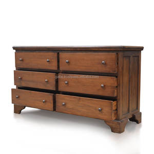 Commode 6 Tiroirs De Commode En Bois de Teck Massif Fabriqué À La Main - Product Image 3