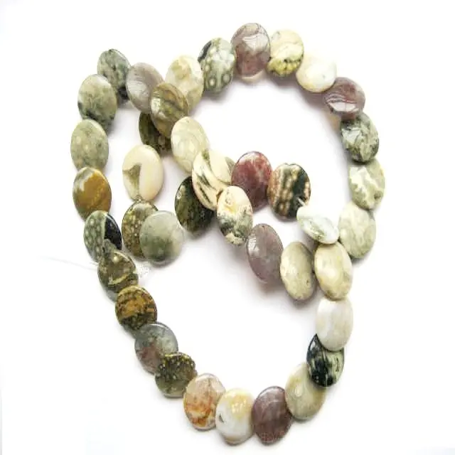 flat disc beads natural ocean jasper flat oval beads wholesaler