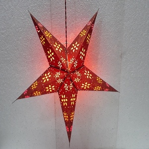 Décorations de noël lampes étoiles en papier imprimé nouveaux designs lampes étoiles imprimées lampe étoile en papier de noël abat-jour lampes étoiles en papier - Product Image 3