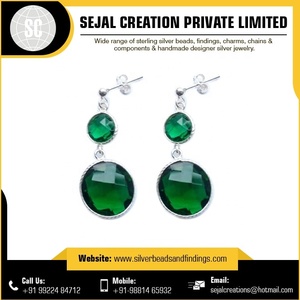 Indian <b>Top</b> Supplier 925 Sterling Silver Gemstone Earrings for <b>Weddings</b> Parties and Gifts - Product Image 2