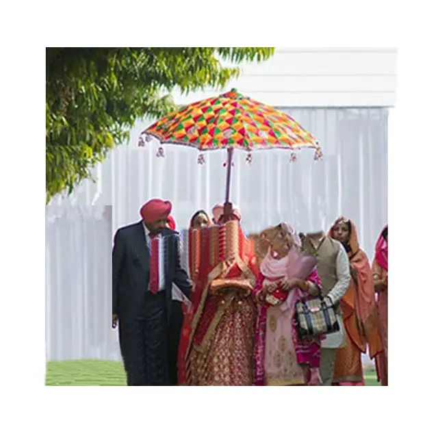 Phulkari ร่มงานแต่งงานแบบถือ,ร่ม Phulkari สำหรับงานแต่งงานแบบอินเดีย
