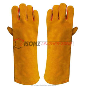 Gants de soudage TIG sur mesure cuir de vache fendu résistant à la chaleur imperméable anti-coupure caractéristiques de sécurité pour barbecue travail d'hiver - Product Image 5